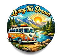 Living The Dream Sticker 3 Sizes Campevan Printed So Just Peel and Stick (8 inch)
