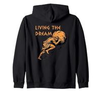 Living The Dream Stoic Funny Quote Motivational Sarcastic Zip Hoodie