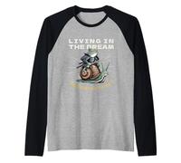 Living The Dream to Make a Bad Decision in a Time Funny Frog Raglan Baseball Tee