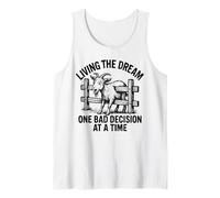 Living The Dreams One Bad Decision At A Time Funny Goat Joke Tank Top