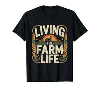 Living The Farm Life Rustic Farmer Country Value Graphic T-Shirt
