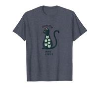 Living The Nine Lives: Whimsical Cat Lover Art T-Shirt, Men, Heather Blue, 6XL