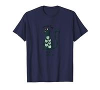 Living The Nine Lives: Whimsical Cat Lover Art T-Shirt, Men, Navy, 6XL