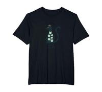 Living The Nine Lives: Whimsical Cat Lover Art T-Shirt, Men's Big and Tall, Black, 6X Tall