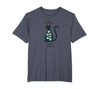 Living The Nine Lives: Whimsical Cat Lover Art T-Shirt, Men's Big and Tall, Heather Blue, 4X Tall