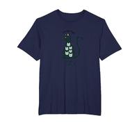 Living The Nine Lives: Whimsical Cat Lover Art T-Shirt, Men's Big and Tall, Navy, 3X Tall