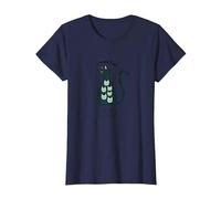 Living The Nine Lives: Whimsical Cat Lover Art T-Shirt, Women, Navy, XS