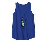 Living The Nine Lives: Whimsical Cat Lover Art Tank Top, Women, Royal Blue, S