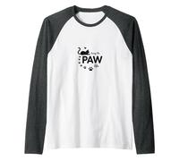 Living The PAW Life: Cat Lover's Stylish Pet Raglan Baseball Tee, Men, Dark Heather/White, XXL