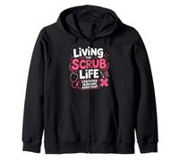 Living The Scrub Life Certified Nursing Assistant CNA Women Zip Hoodie
