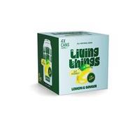 Living Things Lemon & Ginger Pre + Probiotic Soda 4 x 300ml pack.