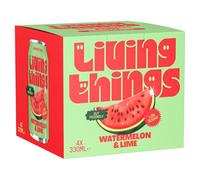Living Things Prebiotic Soda 4 x 330ml - Sparkling Low Sugar Soft Drink - Gut Friendly Prebiotic Fizzy Drink - Vegan - Mixed Flavour Variations (Watermelon & Lime)
