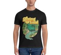 Living with The Land T-Shirt Man Clothes Short T-Shirt Cat Shirts Mens Clothing Black XL