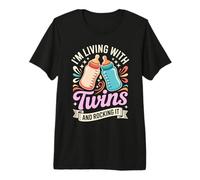 Living with Twins and Rocking It Twin Mom Premium T-Shirt