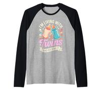 Living with Twins and Rocking It Twin Mom Raglan Baseball Tee