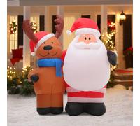 Livingandhome 1.5m Inflatable Father Christmas Air Blown with 4 LED Light UK Plug Outdoor Decor | TJ Hughes