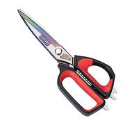 LIVINGO Heavy Duty Kitchen Scissors: Sharp Stainless Steel Titanium Coated Hot Forged Cutting Blade - Multi Purpose Food Shears for Meat Chicken Poultry Fish Bone Vegetable - Dishwasher Safe 9.5 Inch