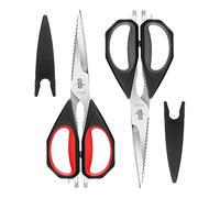 LIVINGO Kitchen Scissors, 2 Pack 9.25" Utility Multipurpose Poultry Shears Heavy Duty Dishwasher Safe, Come Apart Sharp Stainless Steel Cooking Food Scissors for Cutting Meat, Chicken, Vegetable, Fish