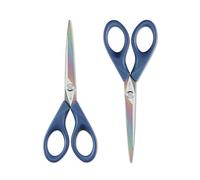 LIVINGO Left and Right Handed Universal Scissors, 2 Pack 7 Inch Ultra Sharp Titanium Coating Stainless Steel Blades Craft Scissors for Fabric, Sewing and Paper Cutting, Home Office Use