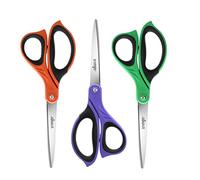 LIVINGO Scissors Stationery Set: Ultra Sharp Stainless Steel Blade - Ergonomic Comfort Grip Paper Shears for Office Home School Craft Cutting Fabric Sewing Dressmaking All Purpose 3 Pack 8.5 Inch
