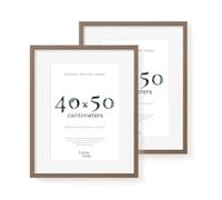 LIVINGTASTE 16x20 in Picture Frame 40x50 cm Dark Oak Finish with acrylic front, 2 Pack with mount for A3, ideal for Gallery display, Studio decoration, Poster art print