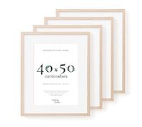 LIVINGTASTE 16x20 in Picture Frame 40x50 cm Natural Oak Finish with acrylic front, 4 Pack with mount for A3, ideal for Gallery display, Studio decoration, Poster art print
