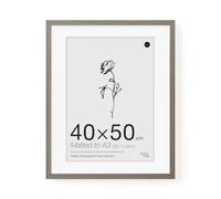 LIVINGTASTE 40x50cm Picture Frame, 16x20 inch Wood Photo Frame with Mount for A3, 1 Pack Dark Oak Finish Wall Frame with Acrylic Front, Ideal for Gallery Display, Poster Art Print