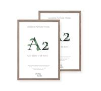 LIVINGTASTE A2 picture Frame 42x59.4 cm Dark Oak Finish with acrylic front, 2 Pack, ideal for Living room wall art, Studio decoration, Poster art print
