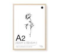 LIVINGTASTE A2 Picture Frame, 42x59.4cm Wood Photo Frame, 1 Pack Natural Oak Finish Wall Frame with Acrylic Front, Ideal for Living Room Wall Art, Studio Decoration and Poster Art Print