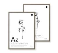 LIVINGTASTE A2 Picture Frame, 42x59.4cm Wood Photo Frame, 2 Pack Dark Oak Finish Wall Frame with Acrylic Front, Ideal for Living Room Wall Art, Studio Decoration and Poster Art Print