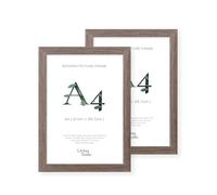 LIVINGTASTE A4 picture frame 21x29.7 cm Dark Oak Finish with acrylic front, 2 Pack, ideal Certificates & diplomas, Documents in office or home