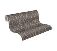 Livingwalls 395635 Design Wallpaper with Structure and Glitter Non-Woven Wallpaper with Metallic Effect 10.05 m x 0.53 m Made in Germany Black