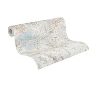 Livingwalls 396502 Wallpaper with Branches in Grey, Blue, High-Quality Floral Wallpaper with Design and Metallic Effect in Bronze, Copper, 10.05 m x 0.53 m, Made in Germany