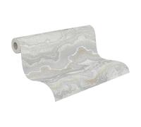 Livingwalls 396595 Wallpaper with Marble Look Design Marble in Grey, Silver - Wall Wallpaper with Gloss Effect in Gold - 10.05 m x 0.53 m - Made in Germany