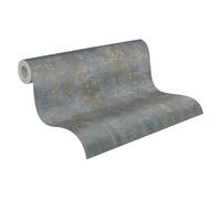 Livingwalls 396701 Industrial Wallpaper Concrete in Brown, Blue with Metallic Effect in Gold - Wall Wallpaper Plaster Look 10.05 m x 0.53 m - Made in Germany
