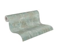 Livingwalls 396704 Industrial Wallpaper Concrete in Green with Metallic Effect in Copper - Wall Wallpaper Plaster Look 10.05 m x 0.53 m - Made in Germany