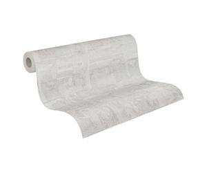 Livingwalls 396713 Wallpaper with Square Structure in Light Grey/Silver High-Quality Design Wallpaper with Metallic Effect for Various Rooms 10.05 m x 0.53 m Made in Germany