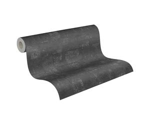 Livingwalls 396714 Wallpaper with Square Structure in Black/Silver High-Quality Design Wallpaper with Metallic Effect for Various Rooms 10.05 m x 0.53 m Made in Germany