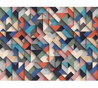 Livingwalls 3D Wallpaper The Wall Non-Woven Wallpaper 3.71 m x 2.80 m Multicolored Blue Pink Made in Germany 382871 382871