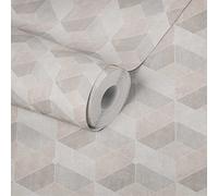 Livingwalls 3D Wallpaper Titanium 3 Non-Woven Wallpaper 10.05 m x 0.53 m Beige Creme Made in Germany 382021 38327-3
