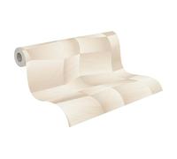 Livingwalls A.S. Création Vibes & Styles Damian Refined Dimensions 791974 Non-Woven Wallpaper - Geometric 3D Look Grey Shades Vinyl Graphic Geometric Wallpaper 10.05 m x 0.53 m Beige/Cream