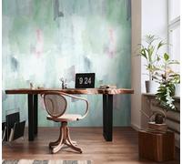 Livingwalls Anna D'Andrea Abstract Mural 1,59 m x 2,80 m - Blue, Grey, Green, Pink - Watercolour Wallpaper - 782071