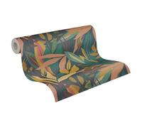 Livingwalls Anna D'Andrea Non-Woven Wallpaper Floral 10,05 m x 0,53 m - Blue, Yellow, Green, Pink, Multicoloured - Leaves Wallpaper - 782091