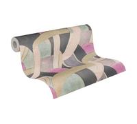 Livingwalls Anna D'Andrea Non-Woven Wallpaper Graphic 10,05 m x 0,53 m - Beige, Blue, Black, Pink - Plain Wallpaper - 782142