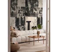 Livingwalls CosmoLiving Non-Woven Wallpaper with Abstract Design in Cream, Black, Grey - 8,80 x 0,53 m Designer Wallpaper by Cosmopolitan - 791444