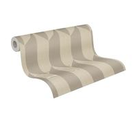 Livingwalls Wallpaper Graphic Groove 79086-5, Textured Vinyl Platinum Silver Metallic