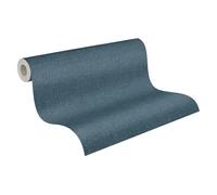 Non-woven wallpaper textured plain blue copper metallic 79067-4 (4,79£/1qm)