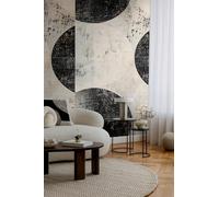 Livingwalls Cosmoplitan 791441 Photo Wallpaper with Circle Design in Black, White, Grey Graphic Non-Woven Wallpaper 8.80 m x 0.53 m Industrial Motif