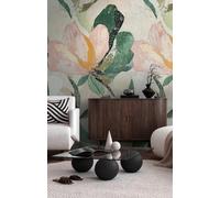 Livingwalls COSMOPLITAN 791443 Photo Wallpaper with Flower Design in Green, Beige, Pink - Floral Non-Woven Wallpaper 8.80 m x 0.53 m Abstract Motif