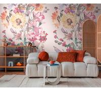 Livingwalls COSMOPLITAN 791453 Photo Wallpaper with Floral Bouquet Design in Pink, Yellow, Green - Floral Non-Woven Wallpaper 8.80 m x 0.53 m Flower Motif